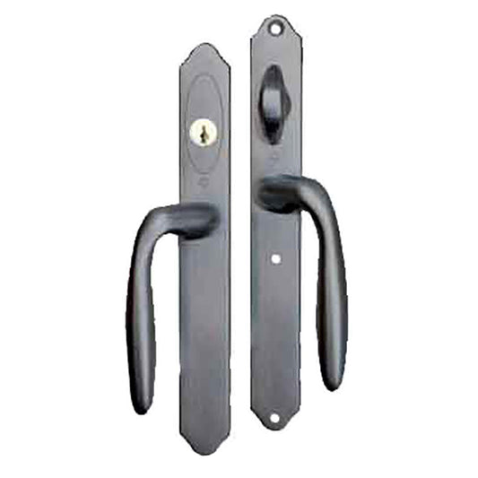 HOPPE HLS 9000 Sliding Door Handle Set Verona Lever Active Keyed Oil Rubbed Brass