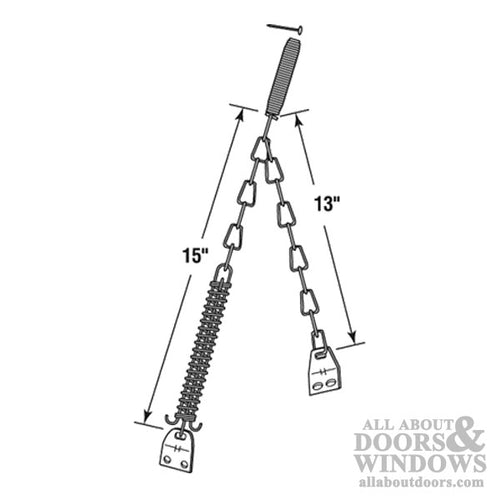 Storm Door Wind Protector Chain and Spring Black Finish - Storm Door Wind Protector Chain and Spring Black Finish