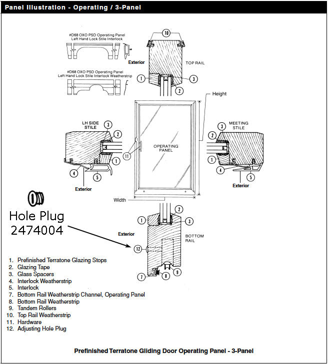 Andersen Hole Plug PSII Sliding Doors Tandem Roller Adjuster Terratone Hole Plug - Andersen Hole Plug PSII Sliding Doors Tandem Roller Adjuster Terratone Hole Plug