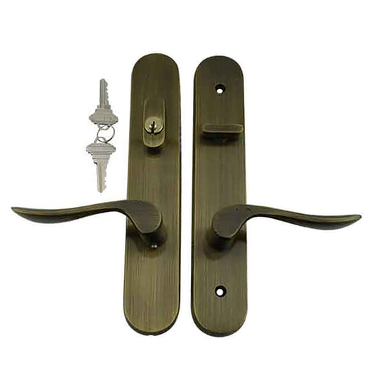 Marvin Active Keyed Multi-point Lock Trim for Hinged Door - Antique Brass