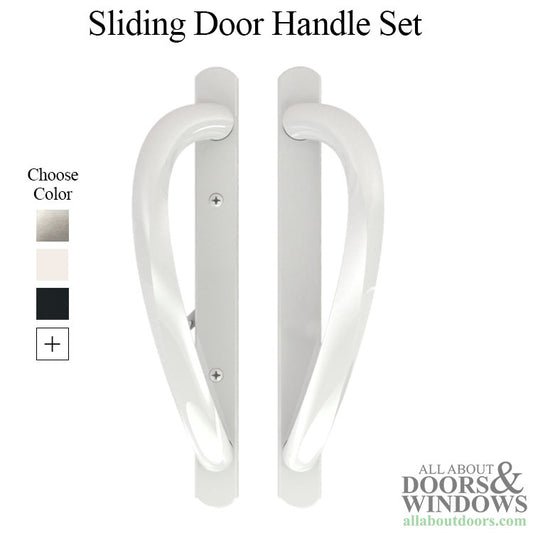 Truth Round Top Sliding Door Handleset, Semi Active, Non Keyed with Thumb Latch