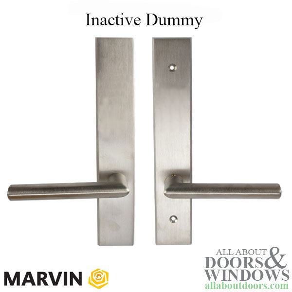 Marvin Contemporary Handle, Inactive / Dummy Ultimate Hinged French Door- PVD Satin Nickel - Marvin Contemporary Handle, Inactive / Dummy Ultimate Hinged French Door- PVD Satin Nickel