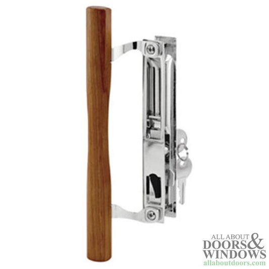 Sliding Door Handle Set Flush Mount Keyed Chrome Sliding Door Handle