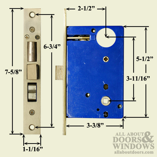 Manhattan Waldorf Design Handle Set with Mortise Lock for Entry Doors Polished Brass - Manhattan Waldorf Design Handle Set with Mortise Lock for Entry Doors Polished Brass