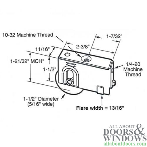 Sliding Door Roller With Adjustable Steel Plain back Housing 1.5 Inch Steel Roller - Sliding Door Roller With Adjustable Steel Plain back Housing 1.5 Inch Steel Roller