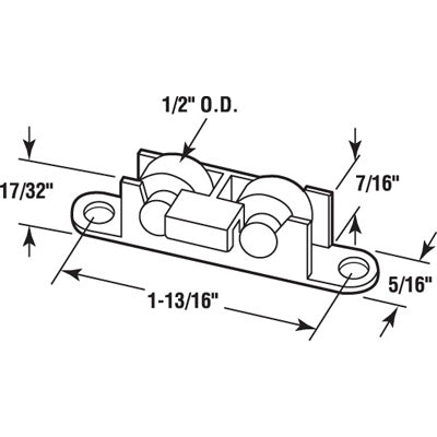 Roller Assembly (Flat) - Sliding Windows, Nylon - Roller Assembly (Flat) - Sliding Windows, Nylon