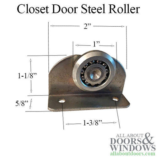 Steel Roller Assembly with 1 Inch Steel Wheel for Sliding Closet Door - Steel Roller Assembly with 1 Inch Steel Wheel for Sliding Closet Door