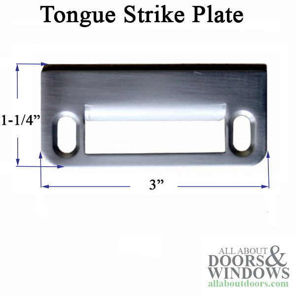 Multipoint lock Flat strike plate 1-1/4 x 3 Tongue or Triple Latch - Multipoint lock Flat strike plate 1-1/4 x 3 Tongue or Triple Latch