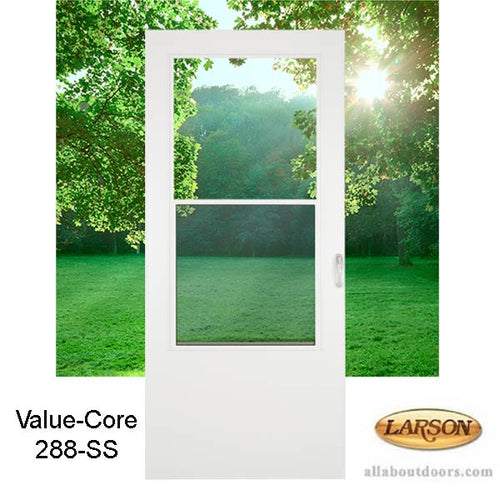 Larson Value Core Self Storing Storm Door Half Screen - Larson Value Core Self Storing Storm Door Half Screen