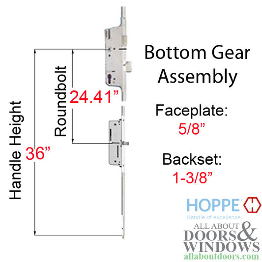 16mm Manual Gear, 35/92, Shootbolt-Roundbolt @ 24.41", 1" D/B