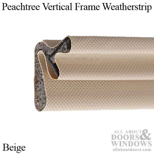 Peachtree Hinged Door Weatherstrip, Vertical Frame - Beig