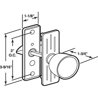 Storm Door Tulip Shaped Handle Set 3 Inch Hole Spacing - Storm Door Tulip Shaped Handle Set 3 Inch Hole Spacing