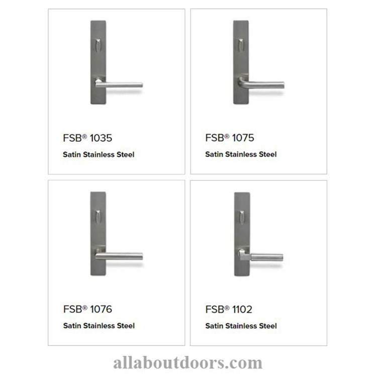 Andersen FSB 1076 Non Keyed Trim Set for Double Door Stainless Steel - Andersen FSB 1076 Non Keyed Trim Set for Double Door Stainless Steel