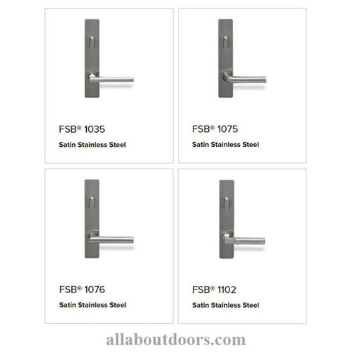 Andersen FSB 1076 Non Keyed Trim Set for Double Door Stainless Steel - Andersen FSB 1076 Non Keyed Trim Set for Double Door Stainless Steel