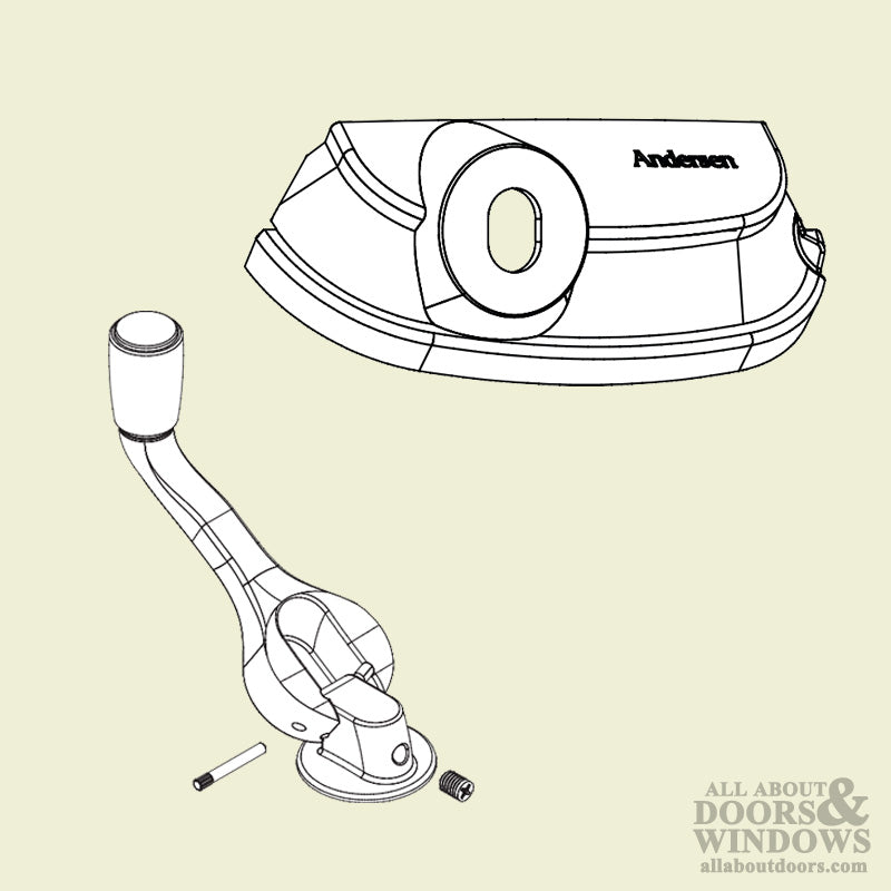 Andersen Improved Casement Window Handle For  200 400 Series Windows Hardware Pack Folding Opener Traditional White - Andersen Improved Casement Window Handle For  200 400 Series Windows Hardware Pack Folding Opener Traditional White