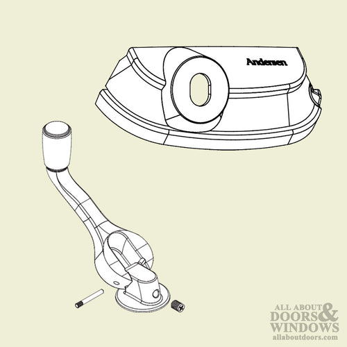 Andersen Improved Casement Window Handle For  200 400 Series Windows Hardware Pack Folding Opener Traditional White - Andersen Improved Casement Window Handle For  200 400 Series Windows Hardware Pack Folding Opener Traditional White