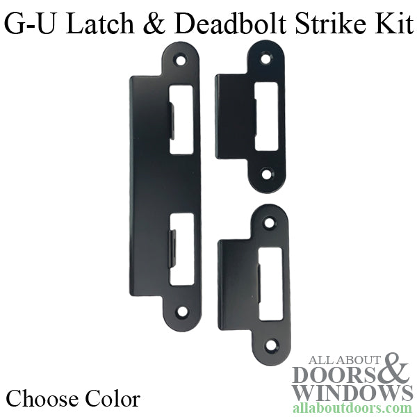 G-U Latch and Deadbolt Strike Plate Kit, Reversible, 2-1/4 Inch Door - Choose Color - G-U Latch and Deadbolt Strike Plate Kit, Reversible, 2-1/4 Inch Door - Choose Color