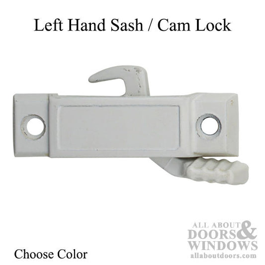 Left Hand Sash / Cam Lock, Vinyl and Aluminum Sash Hardware - Choose Color