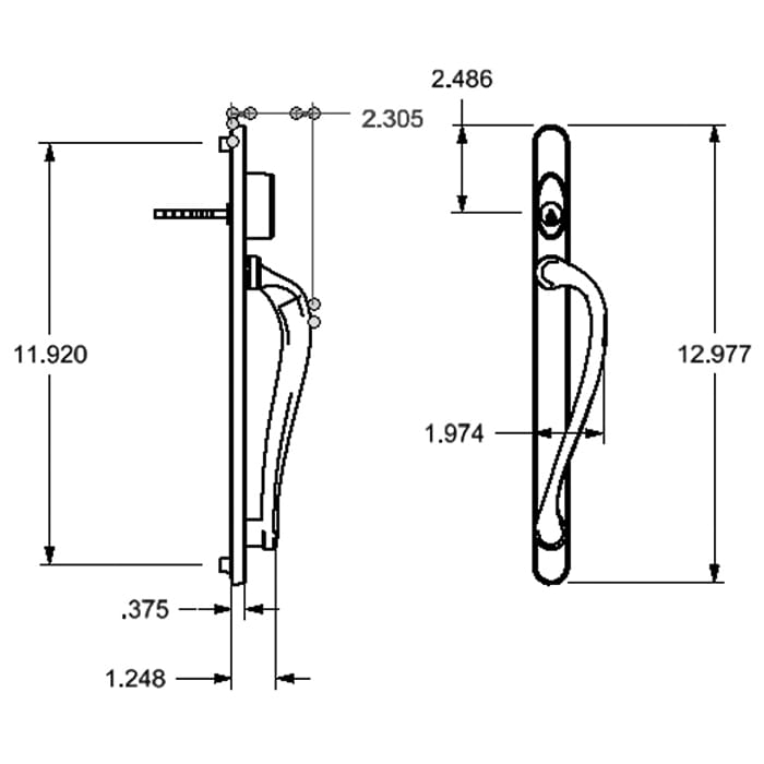 Active Interior Thumb Cambridge Handle Set - PVD Oil Rubbed Bronze - Active Interior Thumb Cambridge Handle Set - PVD Oil Rubbed Bronze