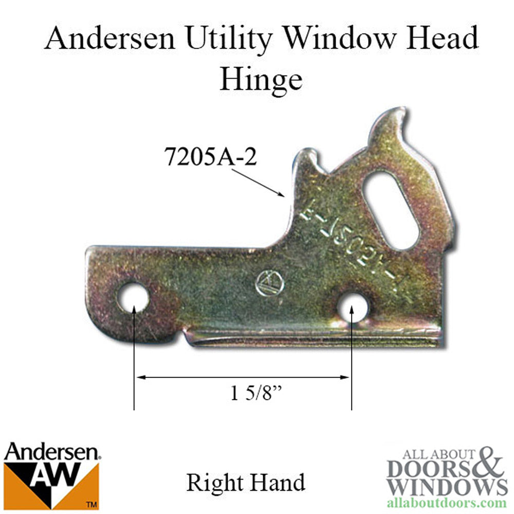 Head Hinge-Right 7205-2, Andersen Basement/Utility Window - Head Hinge-Right 7205-2, Andersen Basement/Utility Window