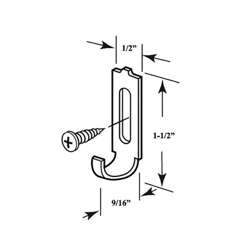 Steel 1-1/2 Inch Latch Strike for Sliding Screen Door - Steel 1-1/2 Inch Latch Strike for Sliding Screen Door