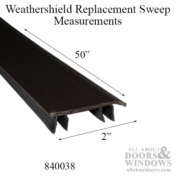 Bottom Sweep: Low Profile Vinyl Threshold Sill, ADA Sill & Adjustable Sill - Brown - Bottom Sweep: Low Profile Vinyl Threshold Sill, ADA Sill & Adjustable Sill - Brown