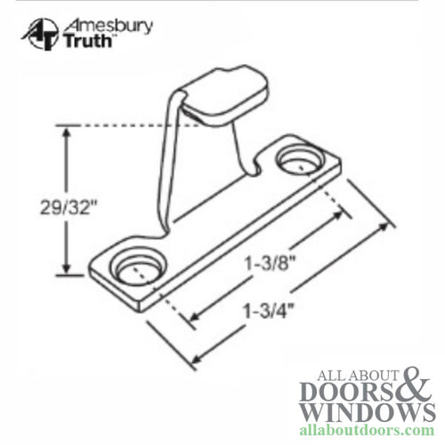 Truth Casement Sash Lock Keeper - Choose Finish - Truth Casement Sash Lock Keeper - Choose Finish