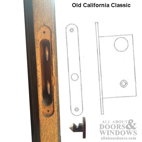 California Classic Sliding Patio Door Lock with Euro Profile Cylinder - California Classic Sliding Patio Door Lock with Euro Profile Cylinder