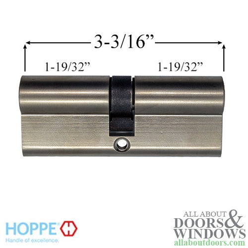 Euro Profile Double Cylinder, 40.5/40.5 mm, 360 Key / Key - Satin Nickel - Euro Profile Double Cylinder, 40.5/40.5 mm, 360 Key / Key - Satin Nickel