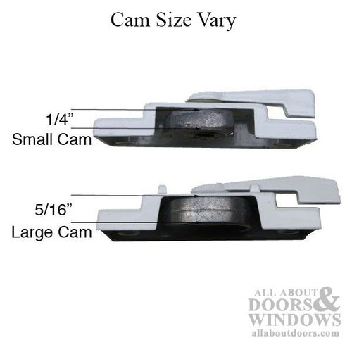 Truth Trimline Sweep Lock, 2-1/16 screw holes, 1/16 cam, 7/16 offset - White - Truth Trimline Sweep Lock, 2-1/16 screw holes, 1/16 cam, 7/16 offset - White