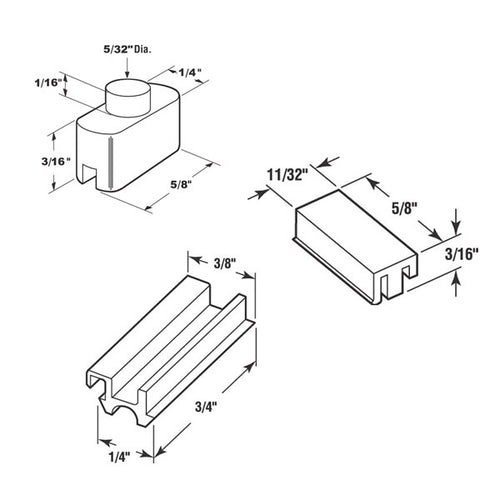 Repair Kit - Sliding Windows, Glides / Guides - Nylon - Repair Kit - Sliding Windows, Glides / Guides - Nylon