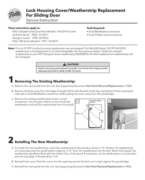 Pella PCS Vent Panel Lock Mechanism 927 - Proline Single Point Lock - Pella PCS Vent Panel Lock Mechanism 927 - Proline Single Point Lock