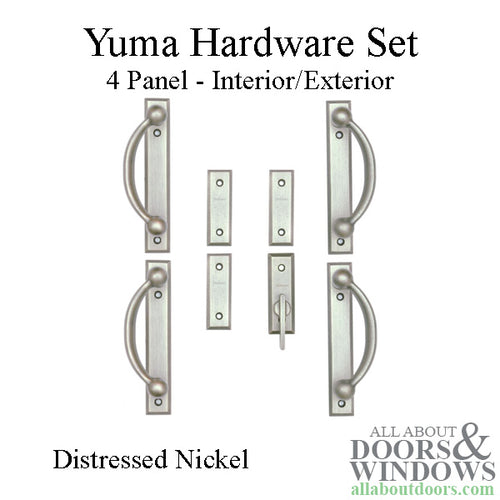 Andersen Yuma 4-Panel Gliding Door Interior/Exterior Trim Hardware - Distressed Nickel - Andersen Yuma 4-Panel Gliding Door Interior/Exterior Trim Hardware - Distressed Nickel