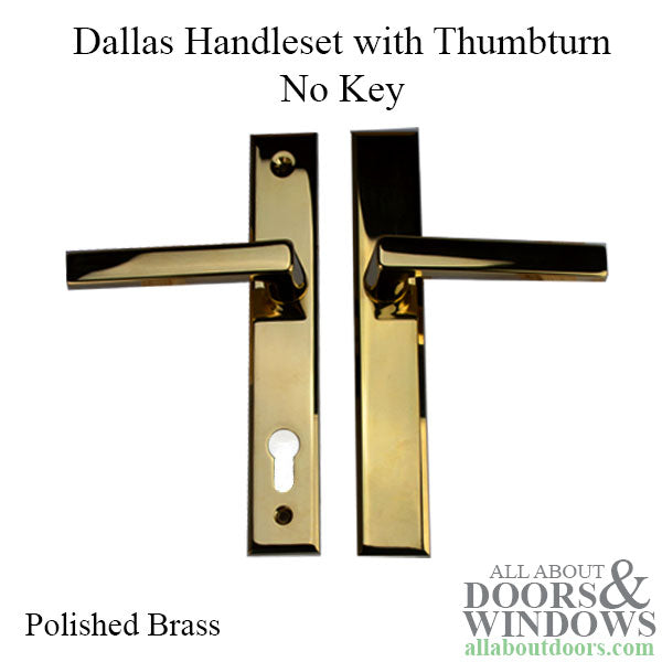 Dallas Contemporary Lever Handle, Inactive, Nonkeyed with Thumbturn, Polished Brass - Dallas Contemporary Lever Handle, Inactive, Nonkeyed with Thumbturn, Polished Brass