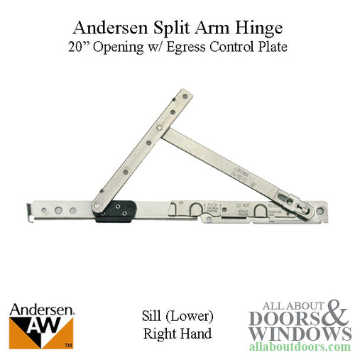 Andersen Right-Hand Split-Arm Sill Hinge, 20