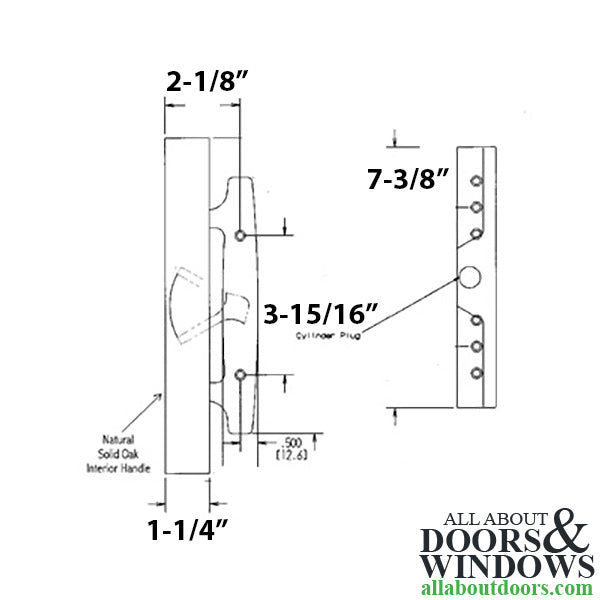 Door Handle For Sliding Patio Doors Wood Handle Outside Pull and Plastic Interior Pull - Door Handle For Sliding Patio Doors Wood Handle Outside Pull and Plastic Interior Pull