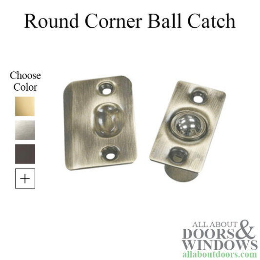 Round Corner, Steel Ball Catch 2-1/8 in. x 1 in. - Choose Finish