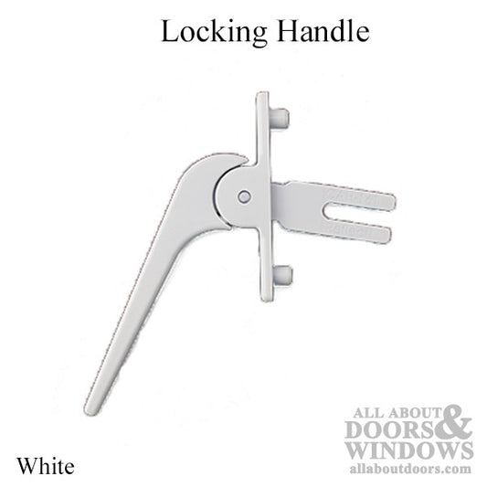 Locking Handle, 2-3/8" screw Holes, NO Thumb Tab -  White