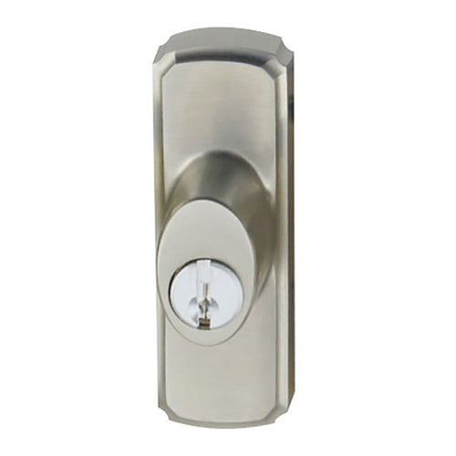 Andersen Gliding Door Hardware - Newbury Outside Keylock with Housing - Schlage Key Way - Satin Nickel - Right-Handed - Andersen Gliding Door Hardware - Newbury Outside Keylock with Housing - Schlage Key Way - Satin Nickel - Right-Handed