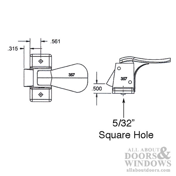 Ideal SK357 Security Inside Latch for Storm and Screen Doors Handle Only - Ideal SK357 Security Inside Latch for Storm and Screen Doors Handle Only