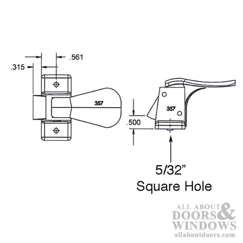 Ideal SK357 Security Inside Latch for Storm and Screen Doors Handle Only - Ideal SK357 Security Inside Latch for Storm and Screen Doors Handle Only