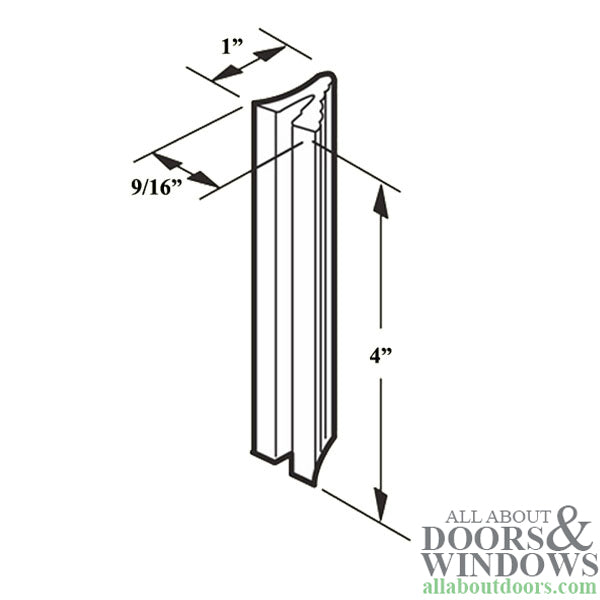 Non-Handed 4 Inch Outside Pull for Sliding Screen Door - Aluminum - Non-Handed 4 Inch Outside Pull for Sliding Screen Door - Aluminum