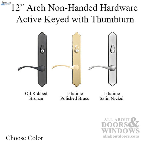 Expressions 12 Inch Arch Active Keyed Hardware - Choose Color - Expressions 12 Inch Arch Active Keyed Hardware - Choose Color