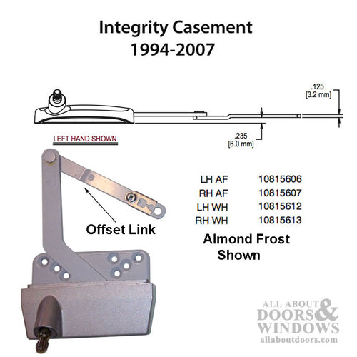 Casement Operator, Integrity by Marvin, LH - Almond Frost - Casement Operator, Integrity by Marvin, LH - Almond Frost