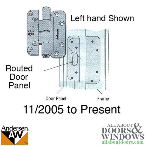 1 Hinge Kit, 2005-Present Andersen FWH Right Hand Door - Bright Brass - 1 Hinge Kit, 2005-Present Andersen FWH Right Hand Door - Bright Brass