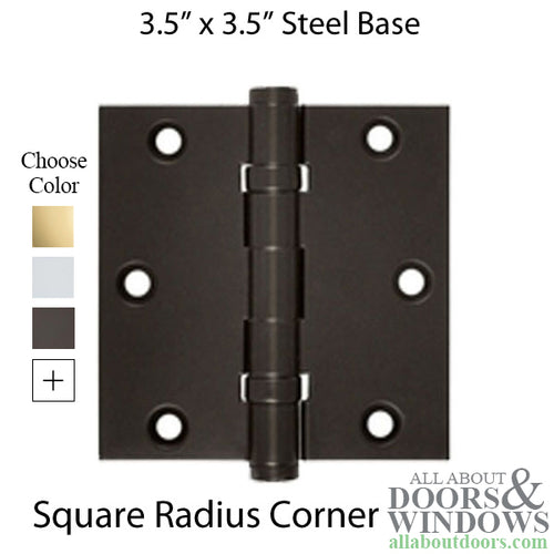 Steel Door Hinges Square Corners Residential Pair Choose Color - Steel Door Hinges Square Corners Residential Pair Choose Color