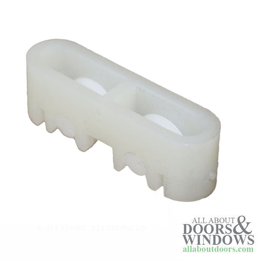 Tandem window roller, concave nylon wheel, radius nylon housing