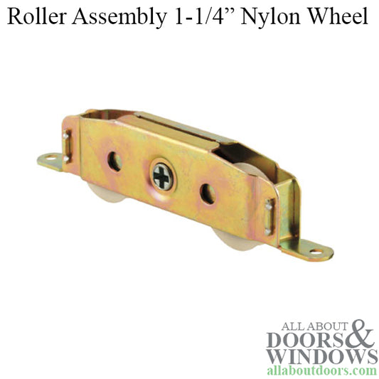 Door Roller For Sliding Glass Door Two Steel Wheels 1.25 Inch Nylon Wheel Steel Housing