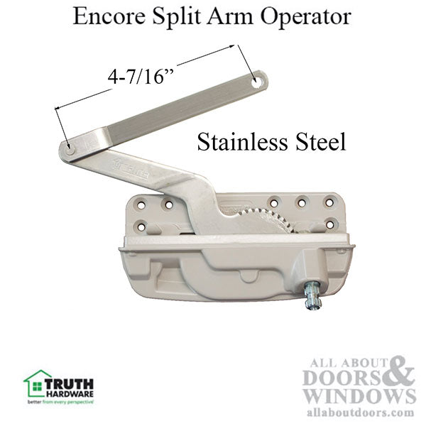Truth 50.60 Encore Dyad Operator, split arm Right Hand - Coastal, Stainless Steel - Truth 50.60 Encore Dyad Operator, split arm Right Hand - Coastal, Stainless Steel