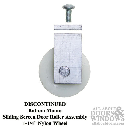 Roller Assembly with 1-1/4 Inch Nylon Wheel for Sliding Screen Door